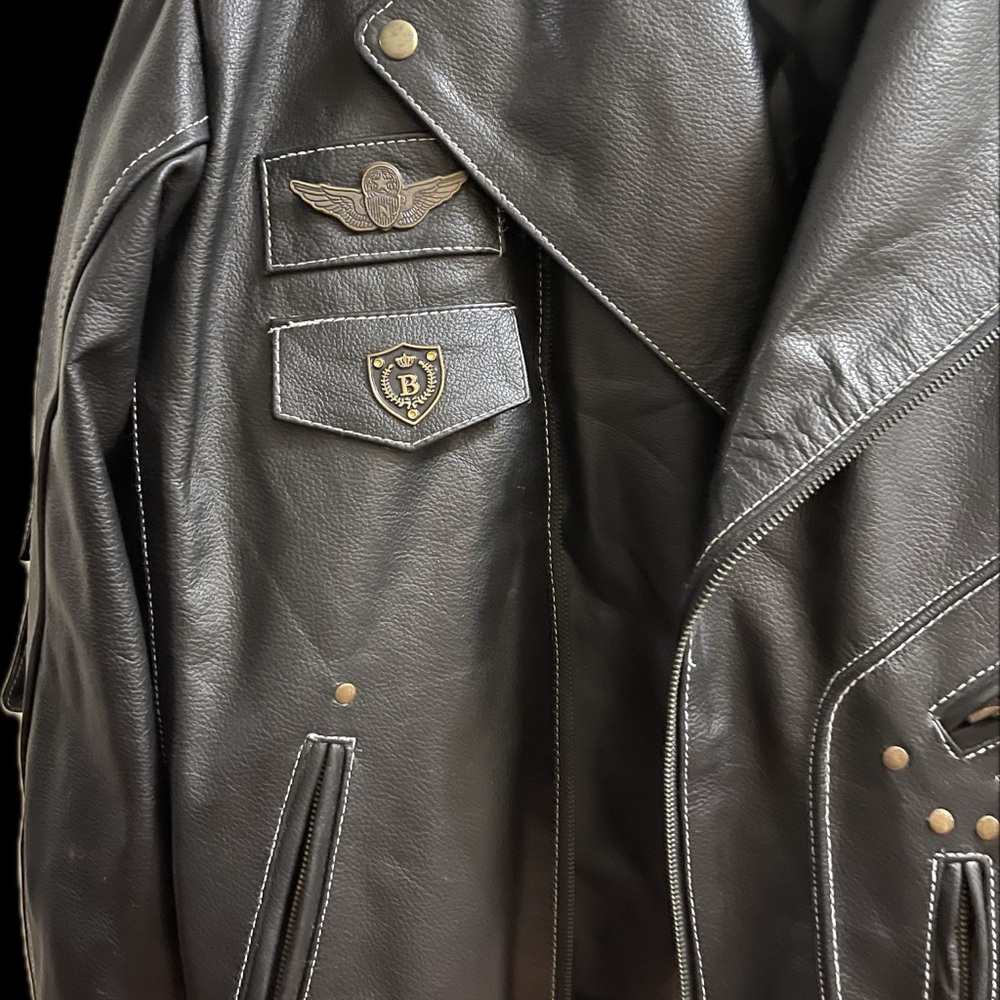 Men's Black Leather Motorcycle Jacket